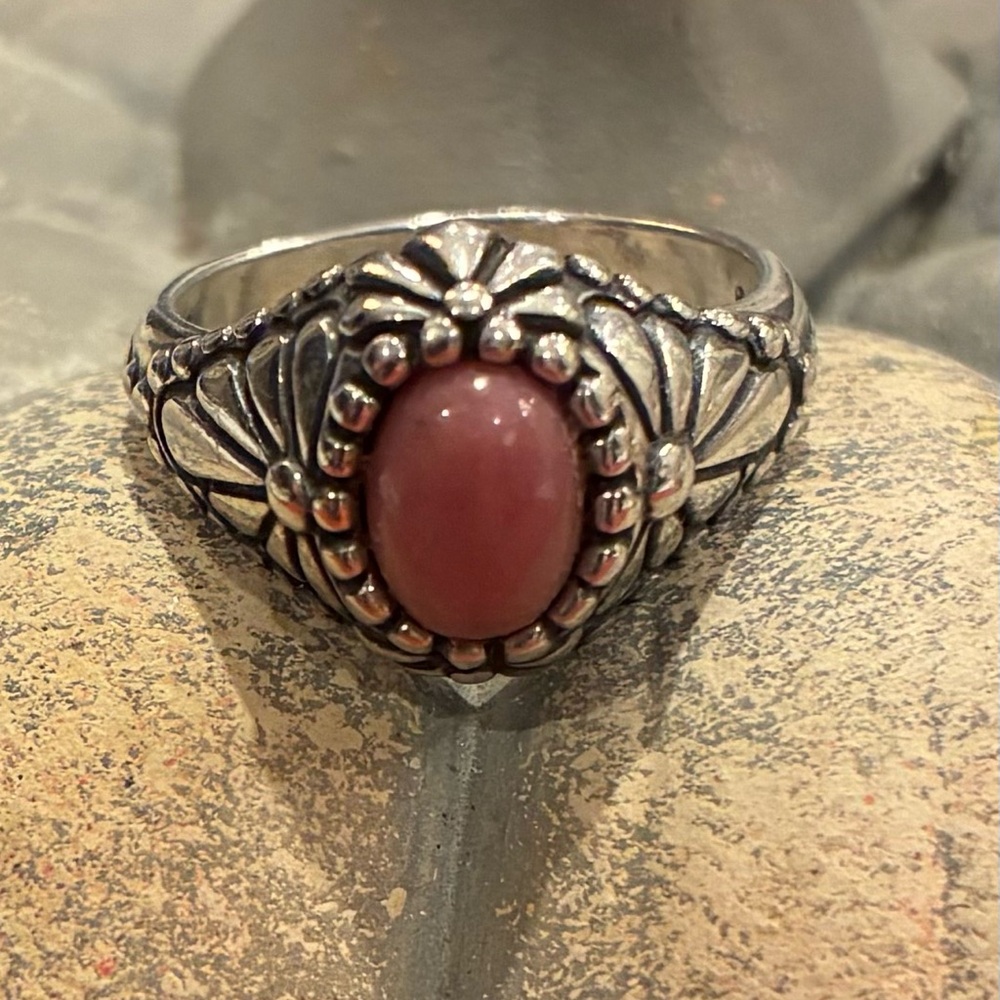 Sterling Silver Oval Shaped Rhodochrosite Ring made by Shube’s  Dakota West Sz 7